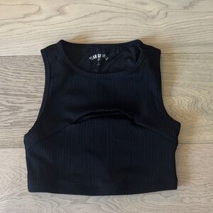 Year of Ours Midnight Ribbed Crop Top